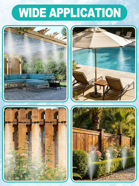 Effortless Chicken Coop Misting System For Cooling With Leak Resistant Hose Kit used in various outdoor settings