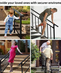 Top Tier Adjustable 5 Step Handrail Kit Straight Up Safety Driven Fence Style Stair Railing For Indoor Outdoor Porch Deck Steps Heavy Duty Build Zero Fuss Assembly 63 By 38 used by various individuals for safe stair navigation.