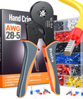 Heavy Duty Ferrule Crimping Tool Kit With Square Jaw Ratchet Pliers for Wire Crimping AWG 28-5 And 1200 Terminal Sleeves Set