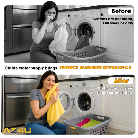Before and after using Washer Water Inlet Valve Replacement 120 V 60 Hz For Top Load Washers, clothes appear cleaner.
