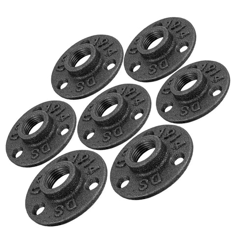 One Inch Floor Flange Set For Industrial Vintage Style Pipe Fittings Built To Last For DIY Projects Furniture Shelving Decor And Wall Mounts 10 Pack Beefy Black Iron