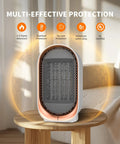 Portable Indoor Space Heater Quick Heat For Fast Warm Up With Overheat And Tip Over Protection displayed on a table