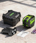 5 Point Self Leveling Laser Level With Plus Mode For Precise Plumb Dots And Level Lines 360 Degree Magnetic Base next to case