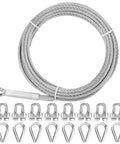 Heavy Duty Quarter Inch Stainless Steel Cable 25 Ft Wire Rope With 7x19 Aircraft Cable Construction 6400 Lbs Breaking Strength Zip Line Kit