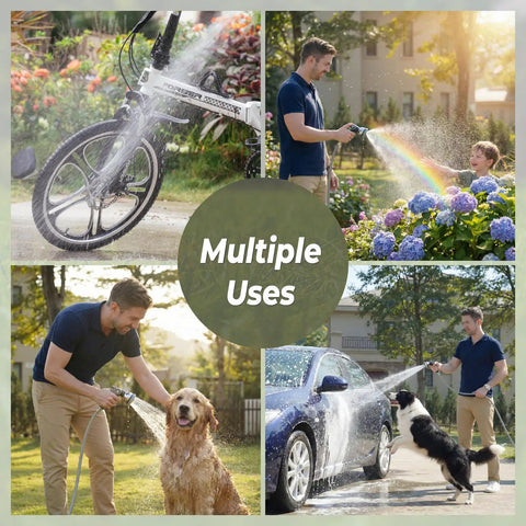 Multiple uses of Retractable Garden Hose Reel One Half Inch By One Hundred Feet, Heavy Duty Three Ply Reinforced Hose in garden