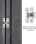 Concealed Folding Cross Hinge For Wooden And Wardrobe Doors Stainless Steel With Easy Install Hidden Pivot Design installed on door