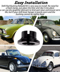 Air Cooled Vintage Volkswagen Shift Rod Bushing Upgrade for Classic Beetle, Karmann Ghia, Thing, Fastback, Bus and Type 3s, Fits 1960s to 1970s VW Models, Smooth Shifts, Durable, Easy Install with vintage VW cars in the background