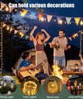Outdoor String Light Poles 4 Pack 10.5 Foot Tall Metal Poles For Patio Backyard Weddings And Parties Spiral Anchor Design