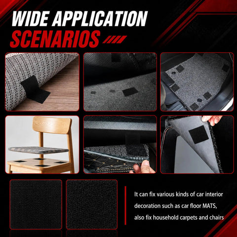 Heavy Duty Car Floor Mat Grippers With Rock Solid Adhesive To Lock Your Interior Rugs In Place No More Slipping Around Just Slap These Bad Boys Down For An Unshakable Hold showcased in various applications.