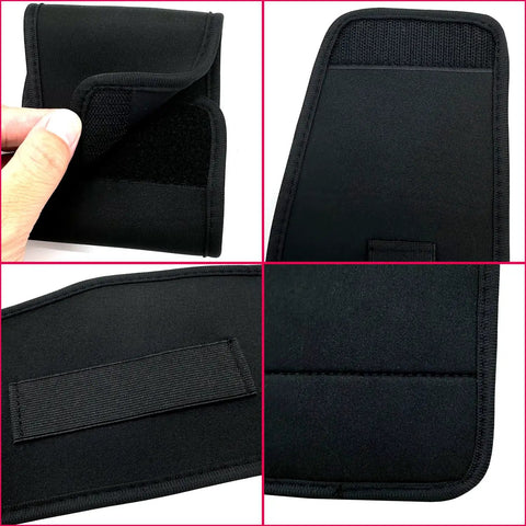 Neoprene Bike Pedal Covers Set Durable Pedal Sleeves for transport and storage protection, close-up of material and closure detail.