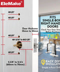 Keypad Door Lock With Keyless Entry Mechanical Combination Code Lock With Lever Handle Right Handed Stainless Steel 304 Door Lock Not A Deadbolt Easy Install Durable Security For Residential Doors installation diagram with measurements.