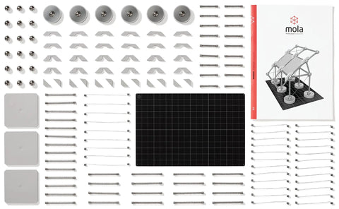 Structural Kit 2 Magnetic Modular System For Engineering And Architecture Education With 145 Pieces And Practical Guide components layout