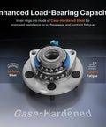 Close-up of front wheel bearing assembly showcasing enhanced load-bearing capacity, surface wear and fatigue resistance features.