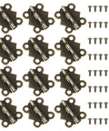 12 Pcs Small Butterfly Hinges Antique Bronze Mini Metal Hinges 20 x 17mm For DIY Wooden Jewelry Boxes Cabinets Crafts With 48 Tiny Screws Durable Iron Construction front view