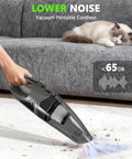 Cordless Handheld Vacuum Cleaner With 11KPa Strong Suction And Up To 25 Minutes Runtime shown in use vacuuming carpet near sofa