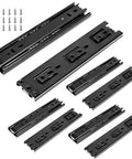 Four Pairs Of 8 Inch Beefy Heavy Duty Metal Ball Bearing Side Mount Drawer Slides with screws, black hardware set