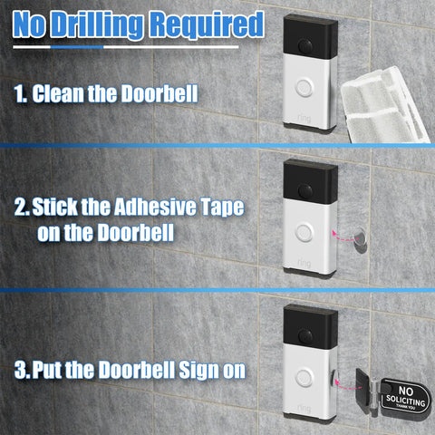 Acrylic Do Not Disturb Doorbell Sign No Soliciting For Front Door Fits Any Doorbell Easy Install Pack Of 2 installation steps