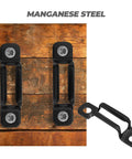 Heavy Duty Black Furniture Connectors And Hidden Screws For Dressers Bookshelves 50 Set Anti Rust Hardware showing manganese steel parts.