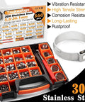 560 Piece Single Ear Hose Clamps Kit Pro Grade Stepless 22 Size From 5.3 mm To 36.1 mm 304 Stainless Steel Clamps With Pliers