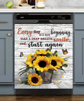 Sunflower Butterfly Kitchen Dishwasher Magnet Decal Panel for Dope Farmhouse Decor Vinyl Sticker Cover 23W x 26H Inches Easy Trim to Fit Fridge Dishwasher and More Every Day Is A New Beginning Laminated Decor