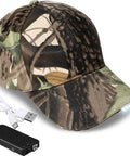 Rechargeable LED Baseball Cap With USB Cable And Battery, Five LED Lights Built In, Camouflage Cotton Headlamp Hat