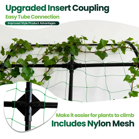 8.8 Foot Leanto Garden Trellis No Drill Design That Leans Against Walls For Climbing Plants PE Coated Galvanized Steel Plant Support
