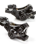 Heavy Duty Electric Bike Mechanical Disc Brake Kit With 180mm Front And 160mm Rear Rotors tough black calipers.