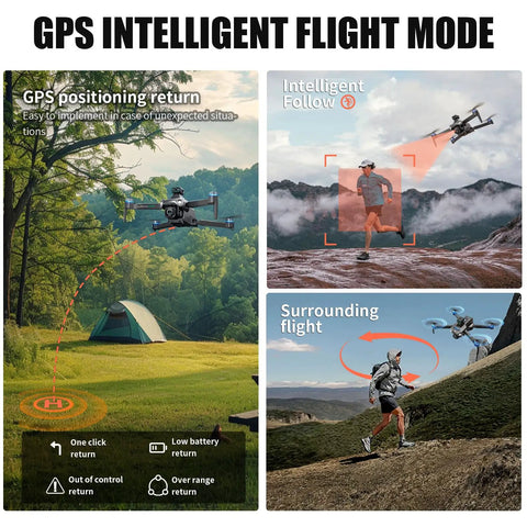 4K Camera Drone For Newbies With Big Screen Remote FPV Flight With 50 Minute Battery GPS Auto Return 360 Degree Obstacle Avoidance