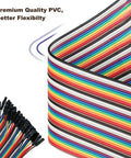 40 Piece 20 Cm Female To Female Multicolor Breadboard Jumper Wires Set For Arduino Projects Eight Inch Flexible Copper Cables Each Wire Easily Separable For Custom Prototyping And Easy DIY Electronics, multicolor PVC wires
