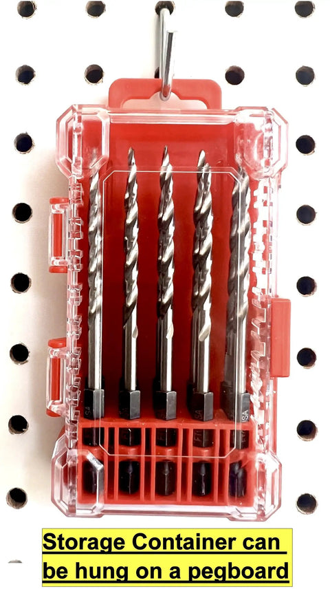 Woodworking Tapered Countersink Drill Bit Set, 10 Piece Pack With Five 11/64 Inch And Five 3/16 Inch Bits, Includes Durable Plastic Case