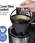 Programmable Coffee Maker With 10 Cup Thermal Carafe, 3 Brew Options, Auto Shutoff And Pause Pour, Stainless Steel Design