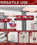 Kickass Aluminum Cabinet Hardware Drill Jig Pretty Damn Precise Handle Doweling Template for Smooth Custom Installations with scale and drill bits.