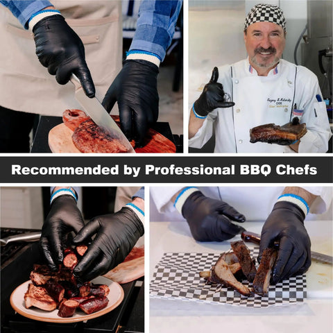 Dual Layer Heat Defense BBQ Gloves For Grilling And Cooking Non Slip Nitrile Grip Ambidextrous Oven Mitts used by chef