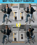 Comparison of Universal Size Chair Cylinder Replacement, 4 Inch Stroke, with competitor showing durability and ease of use.