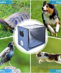 100L Pet Oxygen Chamber Cage And Incubator For Dogs Cats Puppies And Kittens, foldable and transparent with animal images