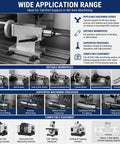 Solid Build Lathe Tailstock With Mt3 Taper And Rotary Live Center 40mm Stroke 40Cr Spindle Side Lock Clamp For Cnc Machining Shop shown in 4th axis setup.