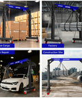 Real Deal 3 Ton Gantry Crane With 6600 Lbs Load Rating And Thick Steel Build For Demanding Shop Jobs at a construction site.