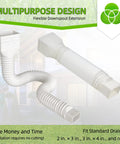 Flexible Downspout Extender For Rain Gutters Extendable From 21 To 60 Inches White 1 Pack Yard Saver in use.