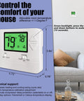 No Frills Manual Thermostat For Home With 1 Heat 1 Cool Non Programmable Control Green Backlight Easy Dial Temperature Adjustment Ideal For Conventional Systems And Simple Climate Comfort displayed in a living room setting.