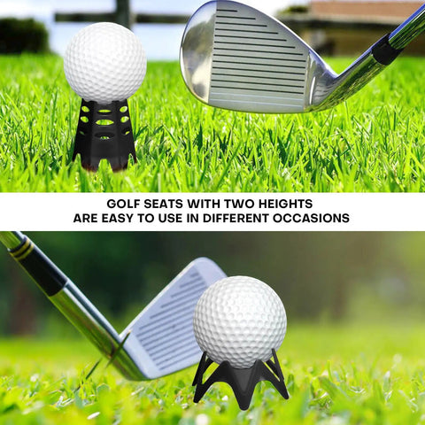 24 Pack Golf Simulator Tees For Indoor And Outdoor Practice Tall And Short Plastic Tees Set with golf club on grass