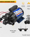 Quiet Yet Powerful 12V Water Pump For RVs Boats And Yachts Delivers 7 GPM At 60 PSI Diaphragm Pump With Half Inch FNPT Inlet Includes Filter