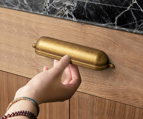 Antique Brass Cup Drawer Pulls For Cabinets Zinc Alloy 3 Inch Hole Center Bin Cup Pulls 6 Pack Cabinet Hardware Easy Install Handles