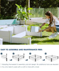 Vinyl Raised Garden Bed 4x4x1 Ft Open Bottom Planter For Above Ground Gardens Rust Proof UV Resistant Fade Resistant Easy DIY Assembly