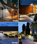 Solar Motion Light Outdoor 2000LM Security Flood Light IP67 Waterproof Spotlight 6500K Daylight Wide 26 Ft Motion Range Solar Powered Outdoor Lighting For Yard Porch Garage 1 Pack installed in various outdoor settings