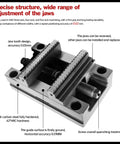 Five Axis CNC Self Centering Vise With Detachable Jaws ZF-70-100 For Precision Milling, 6 To 80mm Clamping Range, Positive Jaw 28-80mm And Reverse Jaw 6-54mm, Compact 100x71x52mm Size, Easy Setup, Beefy Pro Grade Build, steel vise with reversible jaws