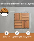 Durable Acacia Hardwood Interlocking Deck Tiles For Patios And Walkways Snap Together No Tools Required Raised Base Drainage layout
