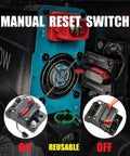 100Amp DC Circuit Breaker Manual Reset Battery Disconnect Switch Covers 12V-48V visible with ON and OFF settings