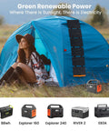 Camping scene with a blue tent, 60W Portable Solar Panel Charger With PD3.0 USB C QC3.0 USB A And DC Output Foldable IP67 Waterproof Emergency