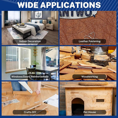 Wide applications for Heavy Duty Galvanized T50 Staples And 18 Gauge Brad Nails 7500 Count Bulk Packs in DIY projects.