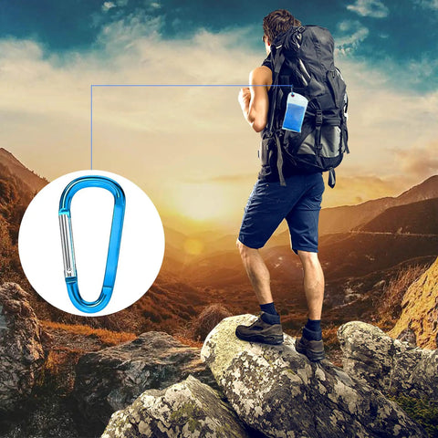 Hiker with backpack using Must Have 4 Pack Cooling Towels 40x12 Inches Microfiber Ice Towels for camping adventure